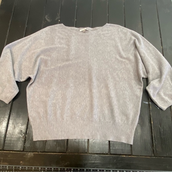 Vila Milano Sweater Womens L Gray Textured Dolman Sleeve Pullover Stretch - Picture 1 of 7